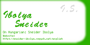 ibolya sneider business card